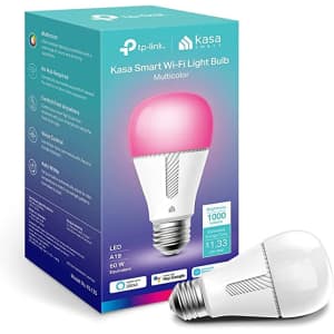 TP-Link Kasa Smart 1,000-Lumen Multicolor LED A19 Smart Bulb for $23