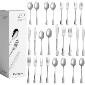 20-Piece Stainless Steel Flatware Set for $24