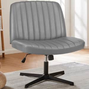 edx Criss Cross Chair,Armless Legged Office Desk Chair No Wheels,Leather Padded Wide Seat Modern for $63 edx Criss Cross Chair,Armless Legged Office Desk Chair No Wheels,Leather Padded Wide Seat Modern for $63