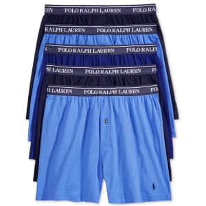 Polo Ralph Lauren Men's Classic Knit Boxer Brief 5-Pack for $30