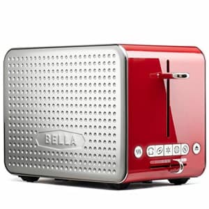 BELLA 2 Slice Dot Toaster, Stainless Steel and Red for $29