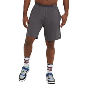 Champion Men's Cotton Jersey Athletic, Gym, Workout Shorts (Reg. or Big & Tall), Granite Heather C for $19