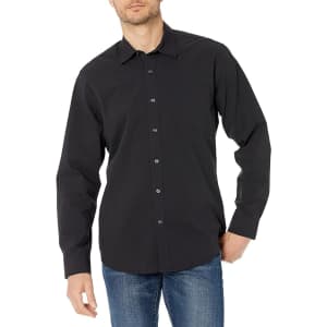 Amazon Essentials Men's Regular-Fit Long-Sleeve Casual Poplin Shirts for $8