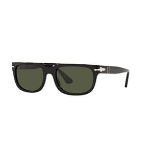 Persol PO3271S Rectangular Sunglasses, Black/Green, 55 mm for $154