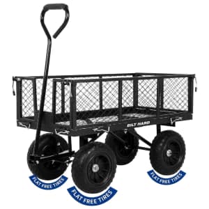 Bilt Hard 400-lb.s Capacity Steel Garden Cart with 10" Flat Free Tires for $100 Bilt Hard 400-lb.s Capacity Steel Garden Cart with 10" Flat Free Tires for $100