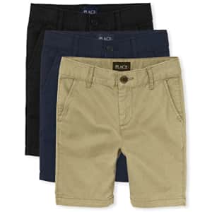 The Children's Place 3 Pack and Toddler Boys Chino Shorts, Flax/New Navy/Black, 12(Husky) for $22