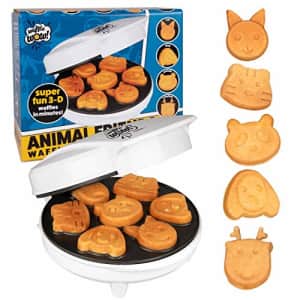 CucinaPro Animal Mini Waffle Maker- Makes 7 Fun, Different Shaped Pancakes Including a Cat, Dog, Reindeer & for $35