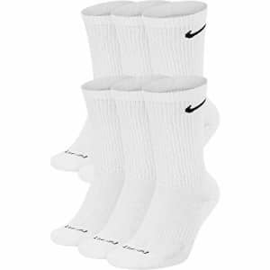 Nike Men's Everyday Plus Cushion Crew Socks (Medium, White/Black) for $40