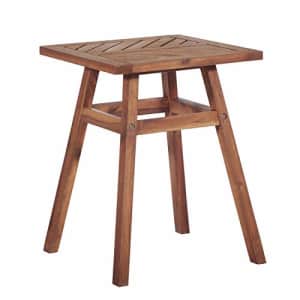 Walker Edison Furniture Company Outdoor Patio Wood Chevron Square End Side Table All Weather for $64