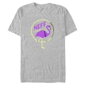 NEFF FLAMINGBRUH Young Men's Short Sleeve Tee Shirt, Athletic Heather, XX-Large for $27