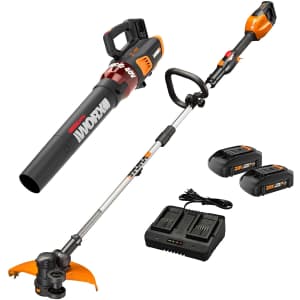Worx 40V 13" Cordless String Trimmer & Turbine Leaf Blower Power Share Combo Kit for $320