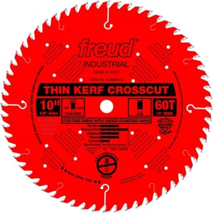 Freud 10" 60 Tooth ATB Thin Kerf Crosscutting Saw Blade for $57