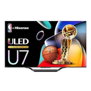 Hisense 75-Inch Class U7 Series Mini-LED ULED 4K UHD Google Smart TV (55U7N, 2024 Model) - QLED, for $1,098