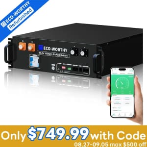 Refurb Eco-Worthy 48V 100AH LiFePO4 Lithium Server Rack Battery for $750