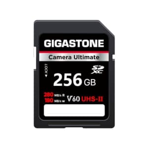 GIGASTONE 256GB SD Card UHS-II V60 U3 SDXC Memory Card High Speed Read up to 280MB/s 4K Ultra HD for $70
