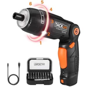 2-in-1 Adjustable Cordless Rechargeable Screwdriver for $15
