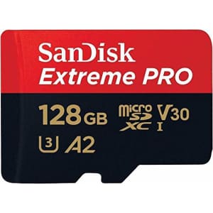 SanDisk 128GB Micro SDXC Memory Card Extreme Pro Works with Insta360 One R, One, One R 1-inch for $21