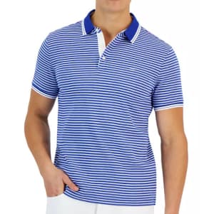 Michael Kors Men's Greenwich Modern-Fit Stripe Polo Shirt for $34