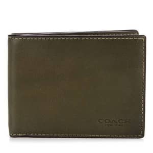 Coach Men's Slim Sport Calf Leather Billfold Wallet for $53