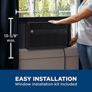 GE Window Air Conditioner 8000 BTU, Wi-Fi Enabled, Black, Energy-Efficient Cooling for Medium for $379
