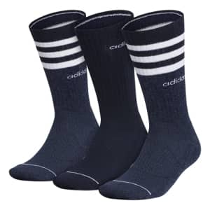 adidas 3-Stripe Crew Socks (3-Pair) for $15