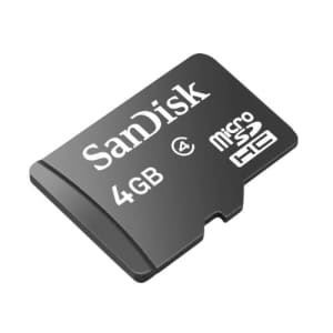 SANDISK 4GB Micro SDHC Memory Card SDSDQM-004G for $10