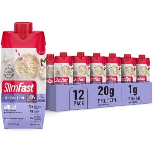 Slim-Fast High Protein Meal Replacement Shake 12-Pack for $15 via Sub & Save