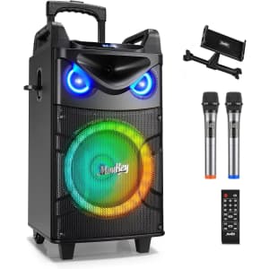 Moukey 160W Portable Party Karaoke Machine for $84