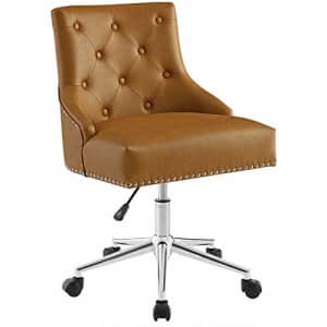 Modway EEI-3608 Regent Tufted Button Faux Leather Swivel Office Chair with Nailhead Trim in Tan for $216