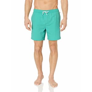 Original Penguin Men's Daddy Elastic Waist Swim Short, Bright Aqua Quick Dry, X-Large for $29