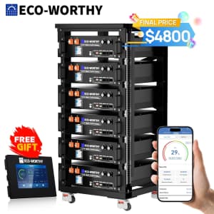Eco-Worthy 30.72kWh 48V 100AH Server Rack Lithium Battery 6-Pack with Monitor for $4,800
