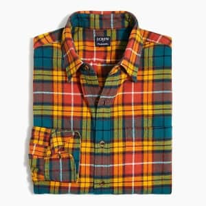 J.Crew Factory Men's Plaid Regular Flannel Shirt. Apply coupon code "GREATDEALS" to get this deal and save $62 off list.