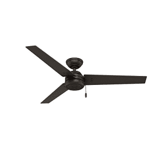 HUNTER 59261 Cassius Indoor / Outdoor Ceiling Fan with Pull Chain Control, 52", Premier Bronze for $133