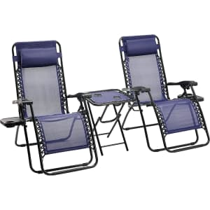 Amazon Basics Zero Gravity Lounge Chairs w/ Side Table for $100