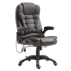 HOMCOM High Back Faux Leather Adjustable Heated Executive Massage Office Chair - Dark Brown for $187