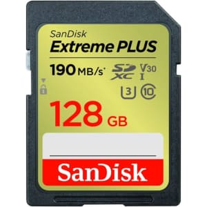 SanDisk Extreme PLUS 128GB SDXC UHS-I Memory Card for $20