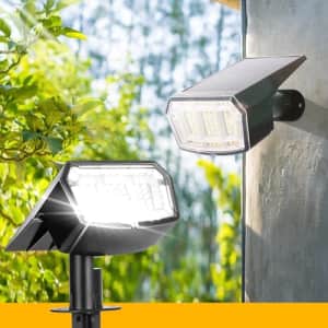 Coozaming LED Solar Spot Light 2-Pack for $20