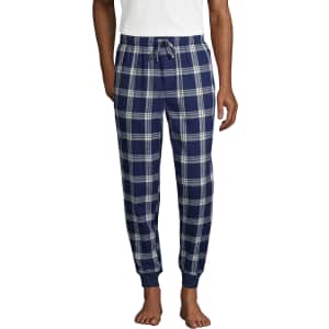 Lands' End Men's Flannel Jogger Pajama Pants for $4