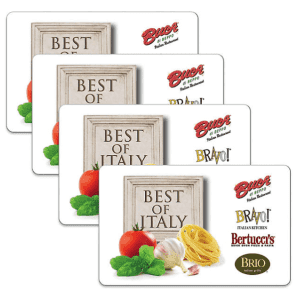 $100 in Buca di Beppo / Bravo / Bertucci's / Brio Gift Cards for $80