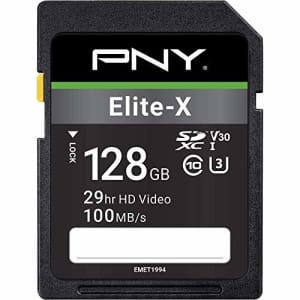 PNY 128GB Elite-X Class 10 U3 V30 SDXC Flash Memory Card - 100MB/s, Class 10, U3, V30, 4K UHD, Full for $13