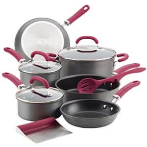 Rachael Ray Create Delicious Hard Anodized Nonstick Cookware Pots and Pans Set, 11 Piece, Gray with for $150