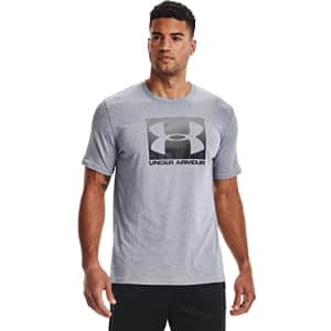 Under Armour Men's Boxed Sportstyle Short-Sleeve T-Shirt, Steel Light Heather (035)/Graphite, for $19