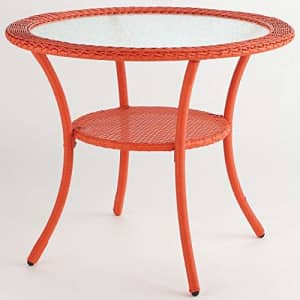 BrylaneHome Roma All-Weather Resin Wicker Bistro Table Patio Furniture, Coral for $200