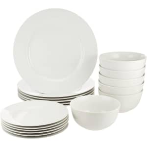 Amazon Basics 18-Piece Porcelain Dinnerware Set for $48