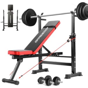 6-in-1 Weight Bench Set for $100