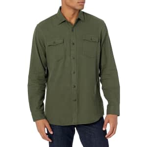 Amazon Essentials Men's Regular-Fit Two-Pocket Flannel Shirt from $15