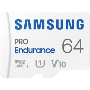 Samsung PRO Endurance 64GB MicroSDXC Memory Card with Adapter for $10