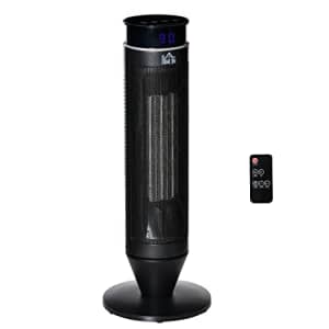 HOMCOM Ceramic Tower Fan, Indoor Electric Space Heater with 42 Degree Oscillation, Remote Control, for $74