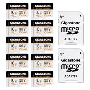 [10x High Endurance] Gigastone Industrial 16GB 10-Pack MLC Micro SD Card, 4K Video Recording, for $40