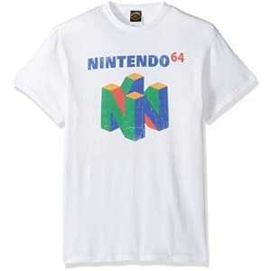 Nintendo Men's N64 Logo Short Sleeve T-Shirt, White, Small for $15 Nintendo Men's N64 Logo Short Sleeve T-Shirt, White, Small for $15